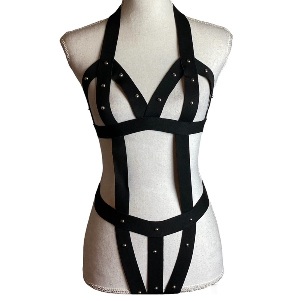 Black One Piece Strappy Teddy Lingerie 
NEW never worn.